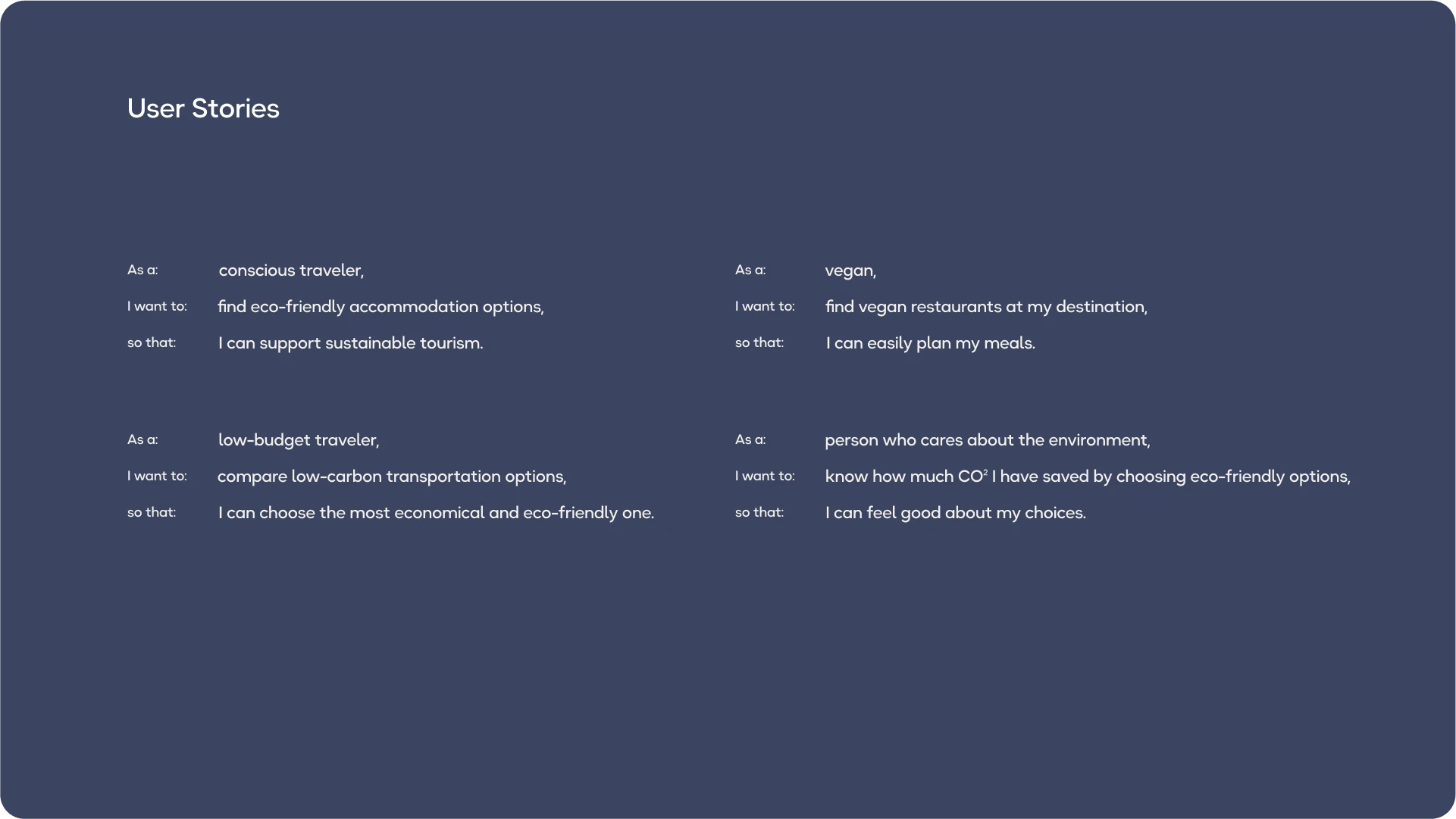 6. User Stories