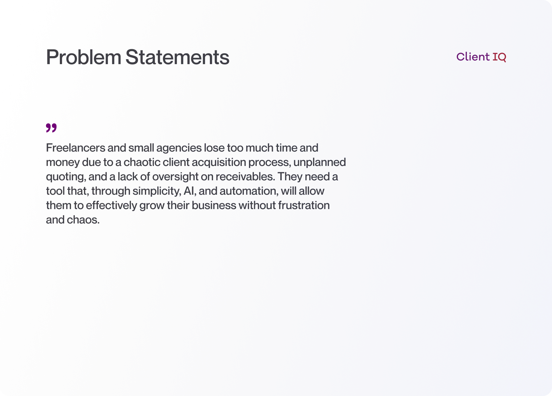 UX_ClientIQ_Problem Statements