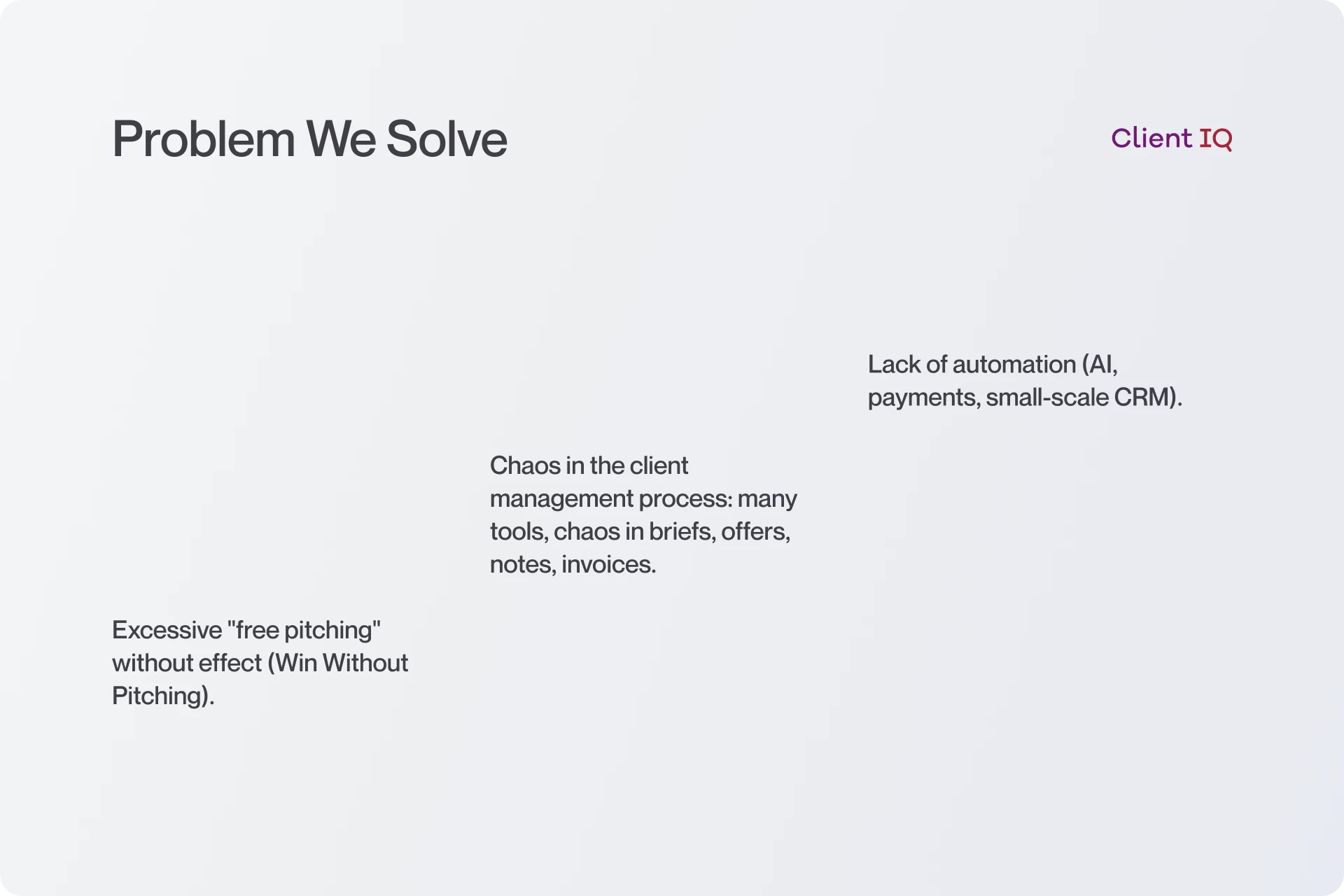 UX_ClientIQ_Problem We Solve