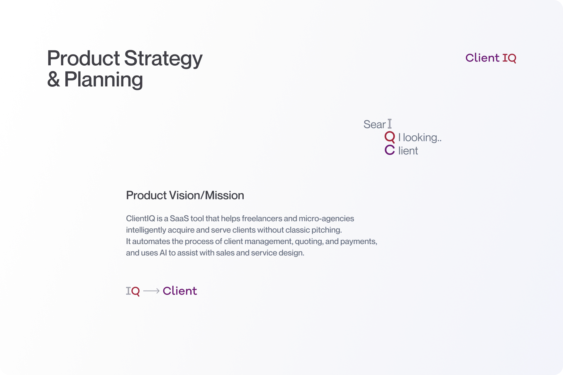 UX_ClientIQ_Product Strategy & Planning